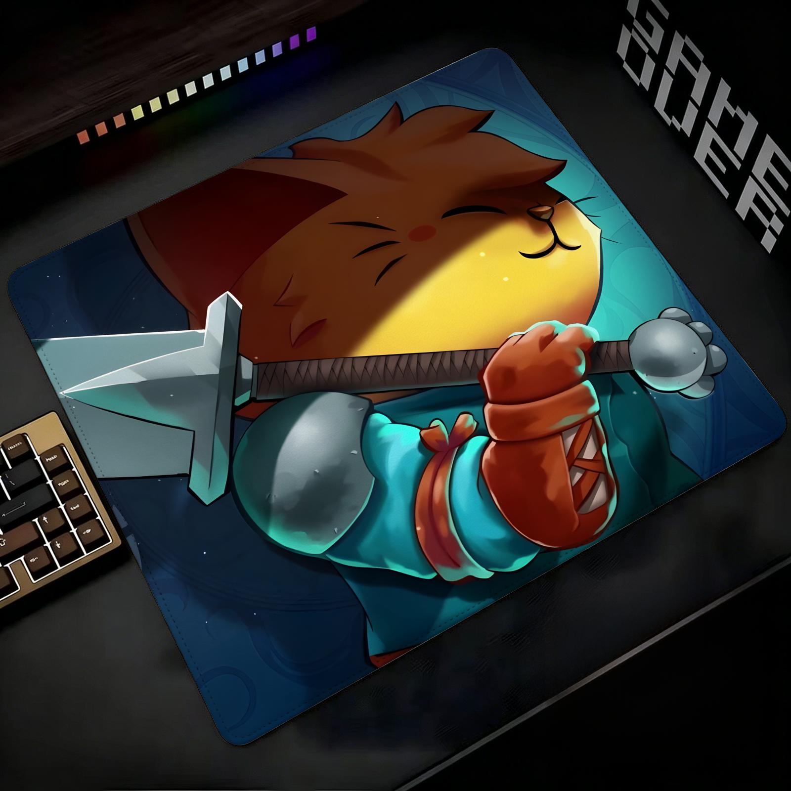 Office Quest - แผ่นรองเมาส์ Cat Quest แผ่นรองเมาส์สำหรับเล่นเกม แผ่นรองเมาส์สำหรับสำนักงาน แผ่นรองเมาส์สำหรับแล็ปท็อป