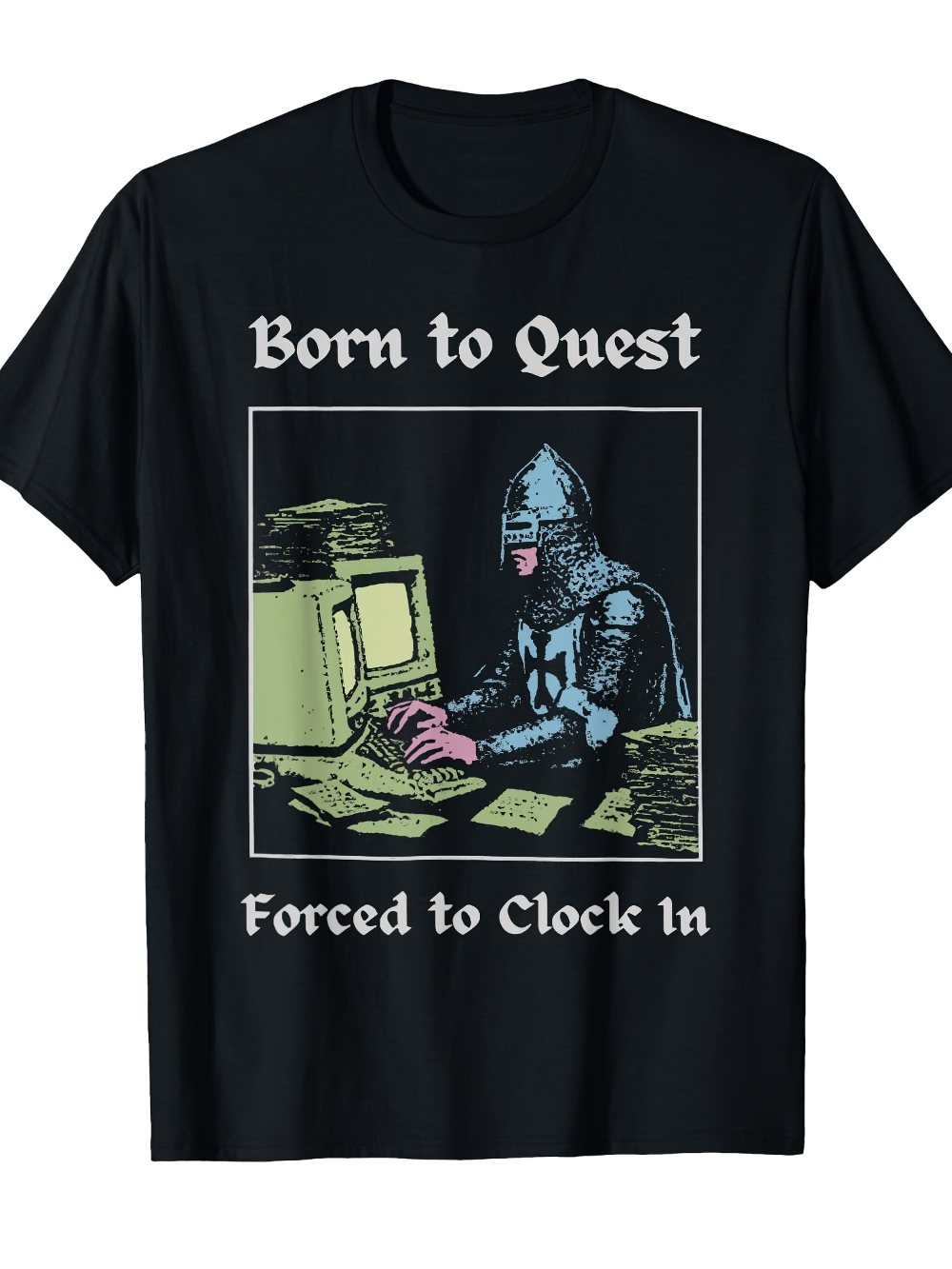 Office Quest - เสื้อยืดลายศิลปะแฟนตาซีสำนักงานสุดฮา 