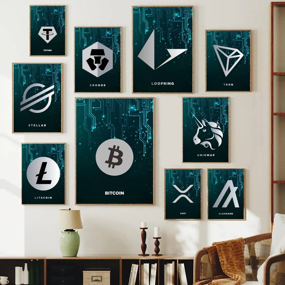 โปสเตอร์ลายวงจรเทคโนโลยี สัญลั - Office Tech Decor บทวิจารณ์และราคา