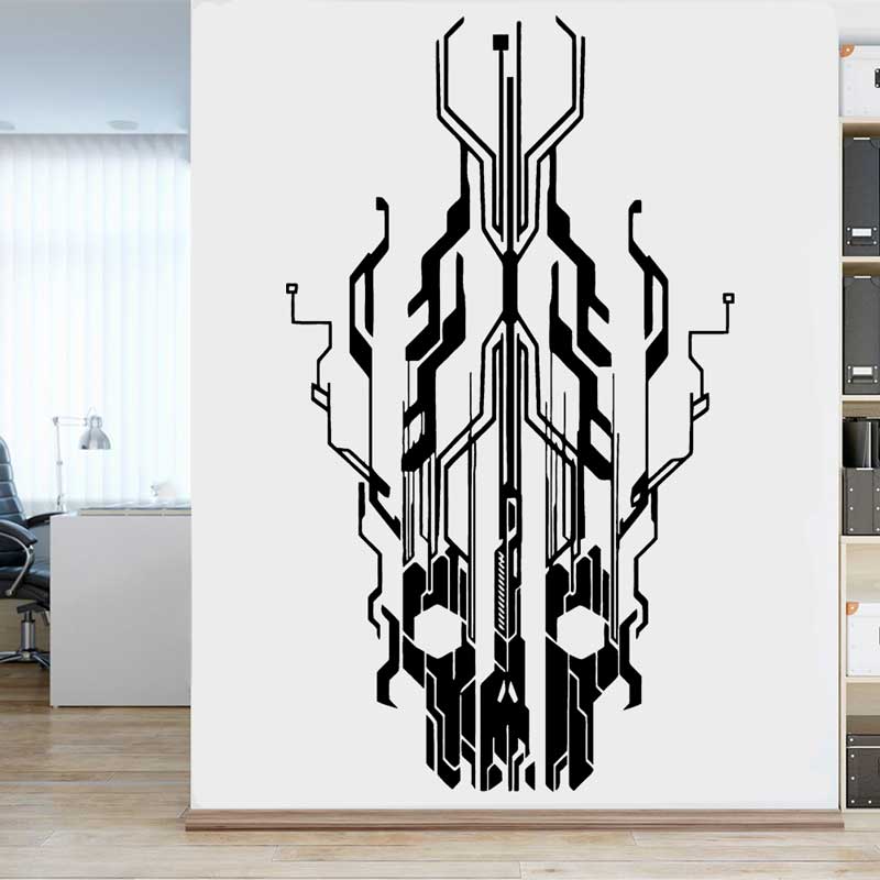ชิปวงจร Tech Skull ไวนิลสติ๊กเ - Office Tech Decor บทวิจารณ์และราคา