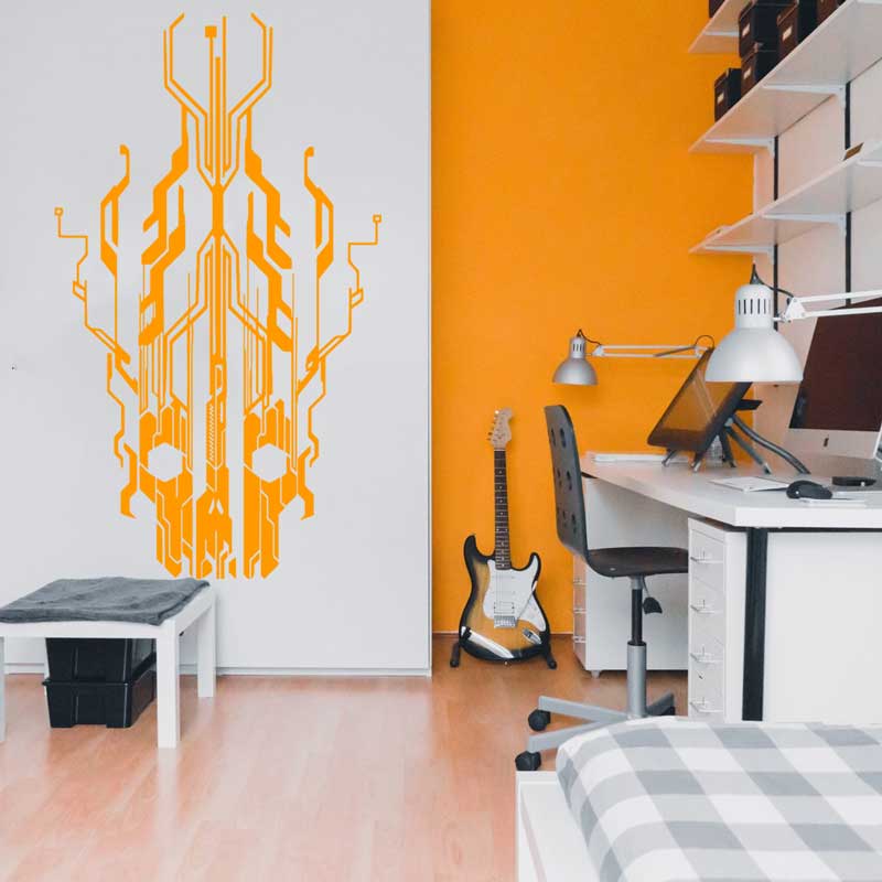 ชิปวงจร Tech Skull ไวนิลสติ๊กเ - Office Tech Decor บทวิจารณ์และราคา