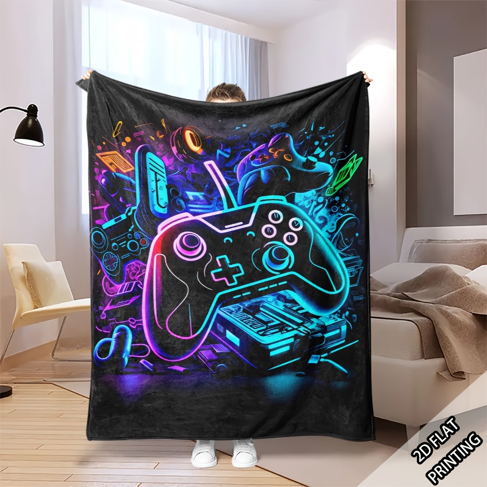 ผ้าห่มลายกราฟิกเกมส์สีสันสดใส  - Office Tech Decor บทวิจารณ์และราคา