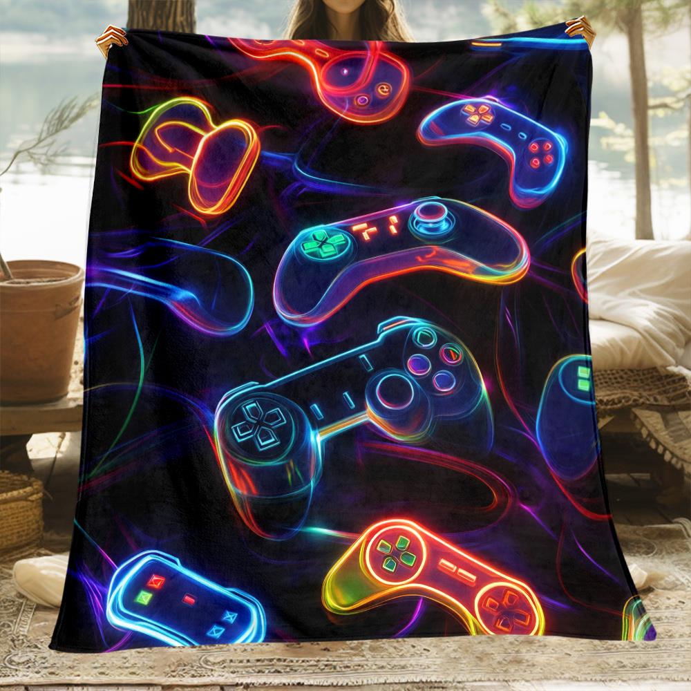 ผ้าห่มลายกราฟิกเกมส์สีสันสดใส  - Office Tech Decor บทวิจารณ์และราคา