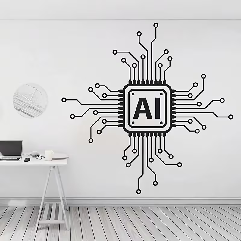 สติ๊กเกอร์ติดผนังไวนิลลายวงจรเ - Office Tech Decor บทวิจารณ์และราคา